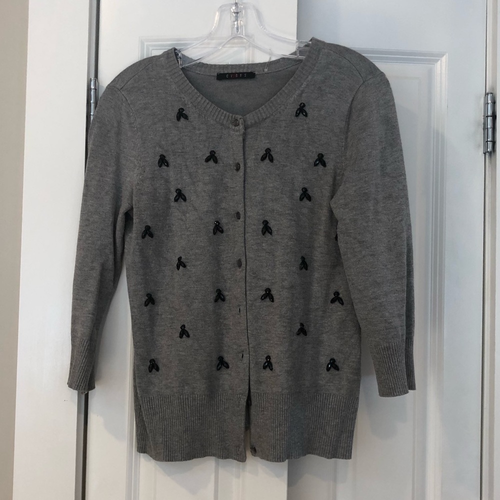 Cyrus grey embellished cardigan